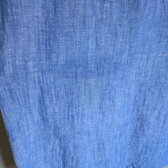 Talbots Linen Blend Floral Embroidered Chambray Shift Dress Blue Size Women's 16 - Picture 10 of 10